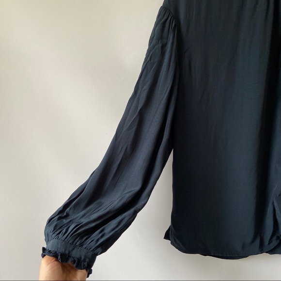 Something Navy Easy Volume Top Blouse Navy Blue - Picture 3 of 6
